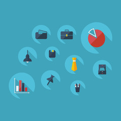 Flat concept, set modern design with shadow