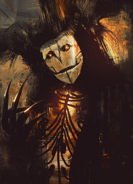 Fototapeta portrait of a dark fantasy character.digital painting.