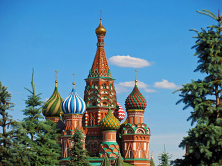 Fototapeta na wymiar Red Square Moscow St Saint Basil Cathedral Kremlin Russia Moskva.