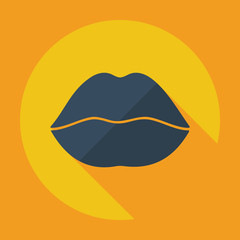Flat modern design with shadow icon lips