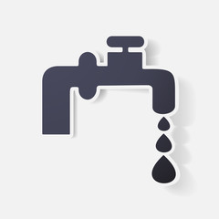 Paper clipped sticker: faucet