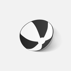Paper clipped sticker: beachball