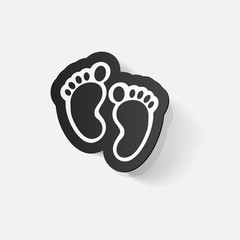 Paper clipped sticker: Footprint symbol