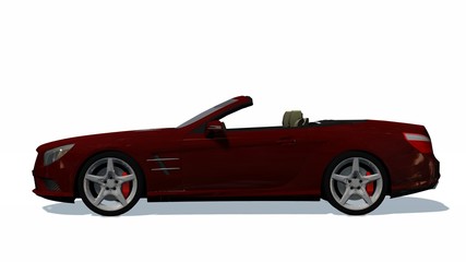Luxury Cabriolet Car isolated on white background