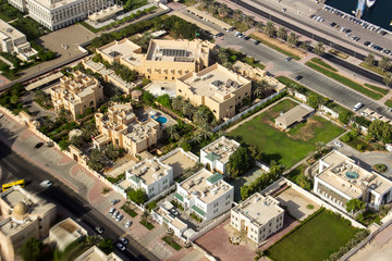 Fototapeta na wymiar villas at Umm Hurair 1 district, Dubai, United Arab Emirates