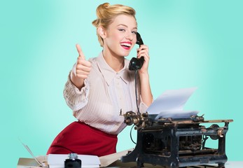 Secretary, stamp, old fashioned.