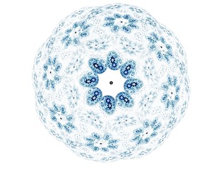 Elementary Particles series. Interplay of abstract fractal forms on the subject of nuclear physics science and graphic design.