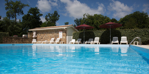 Beautiful swimming pool with nobody