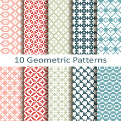 Set of ten geometric patterns