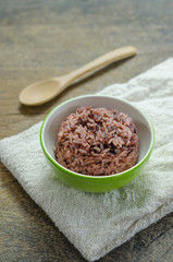 Cooked rice of Riceberry