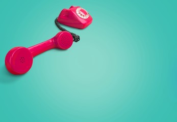 Telephone, Telephone Line, Red.