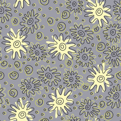 Seamless vector background with sea stars and shells 