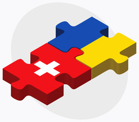 Switzerland and Ukraine Flags