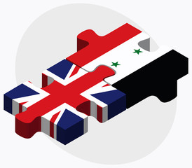 United Kingdom and Syria Flags