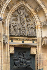 View of old town and Prague castle, Czech Republic, fragment