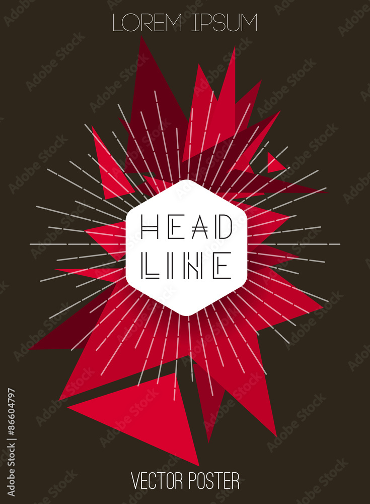 Poster Vector background with triangles. Retro style design for poster