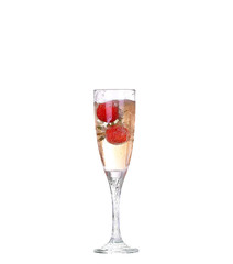 Cold alcoholic cocktail on the white background