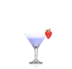 Fresh fruits and smoothies on white