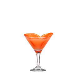 Orange cocktail cutout, isolated on white background