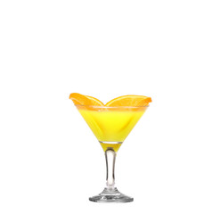 yellow cocktail isolated on white
