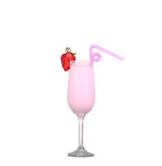 Fresh fruits and smoothies on white
