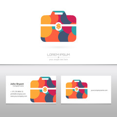 Abstract Creative concept vector image logo of briefcase for web