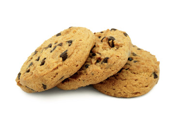 Chocolate Chip Cookies Isolated on White
