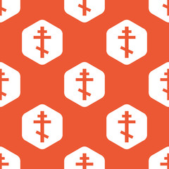 Orange hexagon orthodox cross pattern