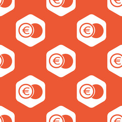 Orange hexagon euro coin pattern