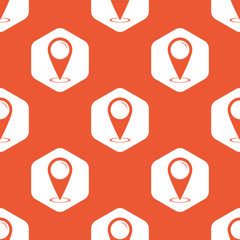 Orange hexagon area pointer pattern