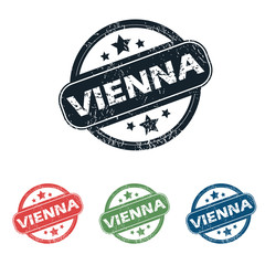 Round Vienna city stamp set
