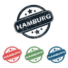 Round Hamburg city stamp set