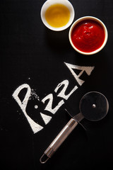 Pizza. Concept. Poster. Menu. Advertising. Title.