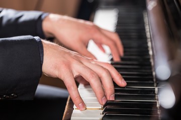 Piano, Human Hand, Piano Key.