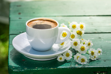 Delicious hot coffee for breakfast