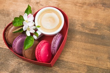 Love, macaroon, strawberry.
