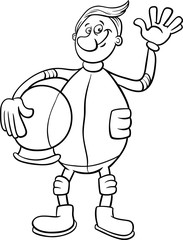 astronaut cartoon coloring book