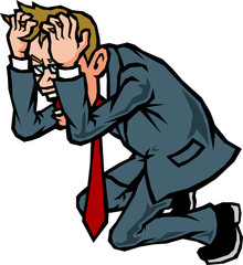 頭を抱えるビジネスマン