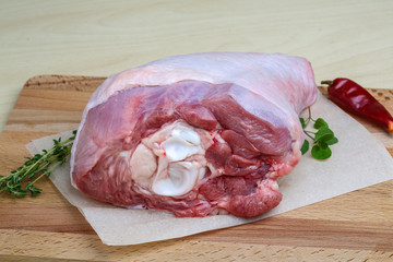 Raw turkey leg