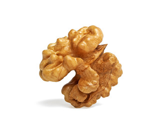 Kernel walnut isolated on the white background closeup