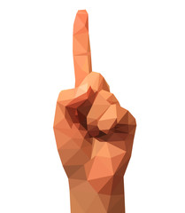 the index finger raised up one hand polygonal low poly - 86616170
