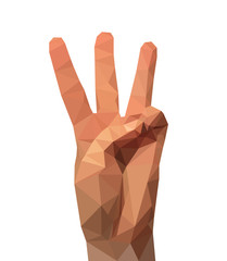 three fingers of the hand of the low poly polygon - 86616176