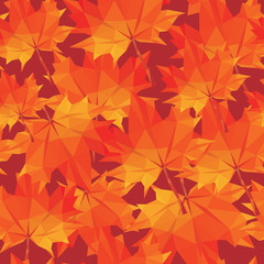 low-poly background polygonal pattern autumn maple leaves seamle