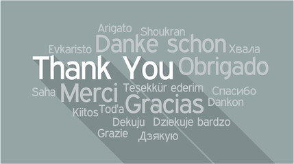 THANK YOU in different languages, word tag cloud