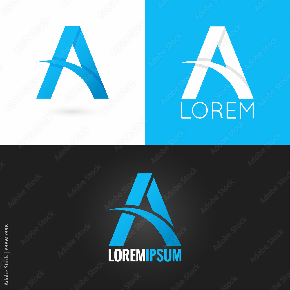 Wall mural letter a logo design icon set background