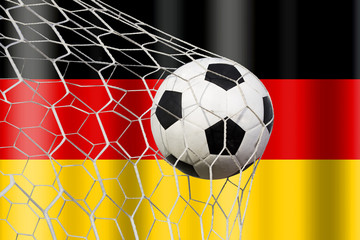 Soccer ball on a German flag