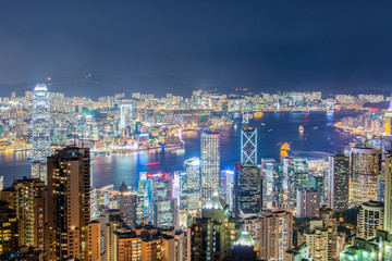 Fototapeta na wymiar View of Hong Kong during sunset hours