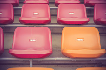 Naklejka premium Empty seats in stadium vintage color