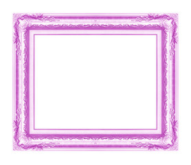 antique frame isolated on white background, purple color