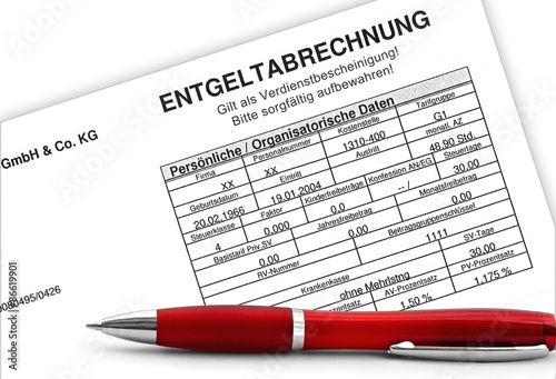 "Entgeltabrechnung" Photo Libre De Droits Sur La Banque D'images ...